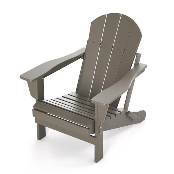 Sudzendf Coffee HDPE Plastic Outdoor Folding Adirondack Chair