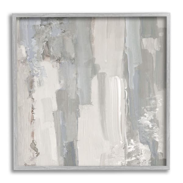 Stupell Industries Grey Brushed Abstract Arrangement by Sally Swatland 1-Piece Gray Framed Abstract Giclee Art Print 24 in. x 24 in.