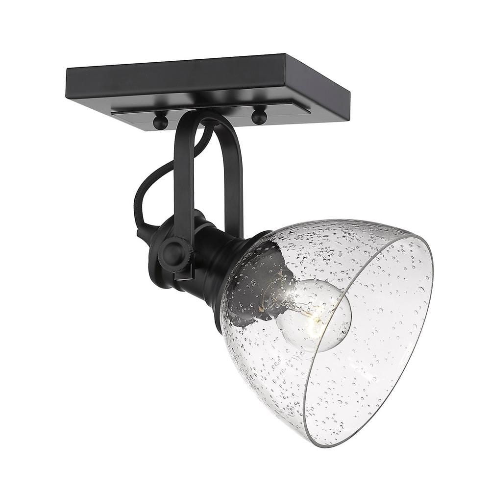 Black and Clear Glass Semi-Flush Ceiling Light