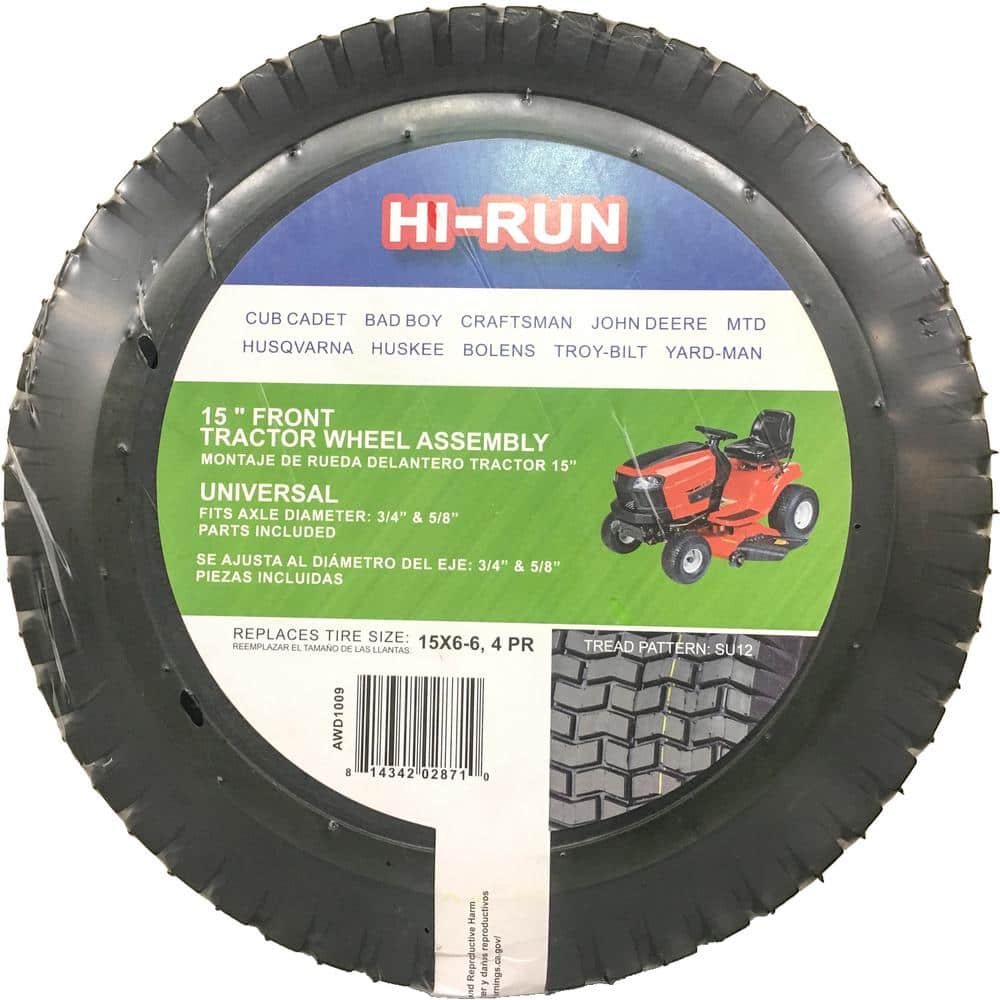 HiRun Universal LandG Tire Assembly with Kits, 15X66 SU12 Turf II (3/