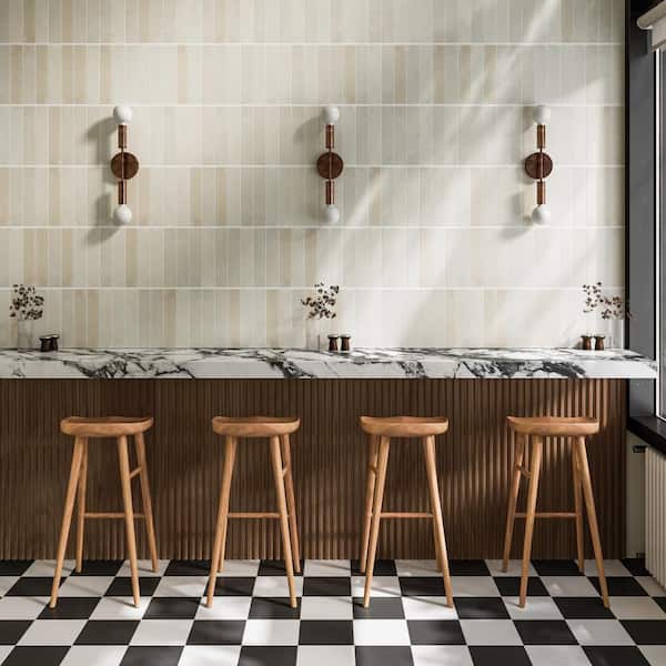 Sample-Celine Rectangular 4 in. x 5 in. Glossy White Porcelain Tile