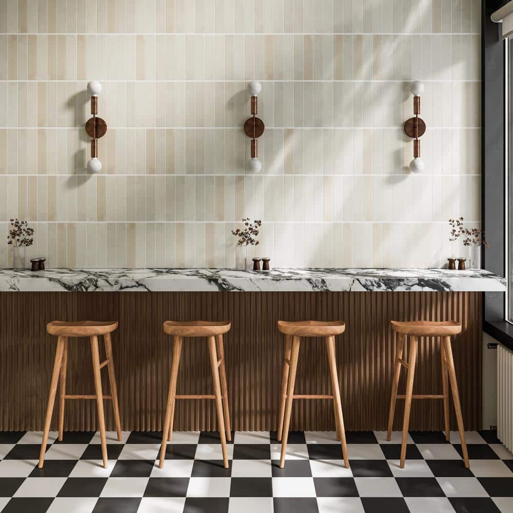 Celine 2.5" x 12" Glossy White Porcelain Rectangular Tile