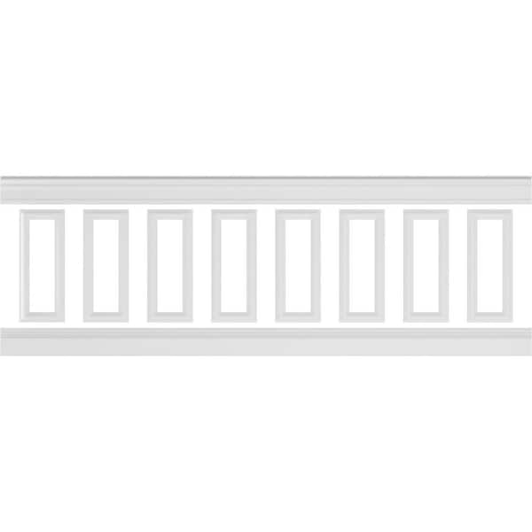 94 1/2 in. (Adjustable 32 in. to 36 in.) 21 sq. ft. Polyurethane Ashford Square Panel Wainscot Kit Primed