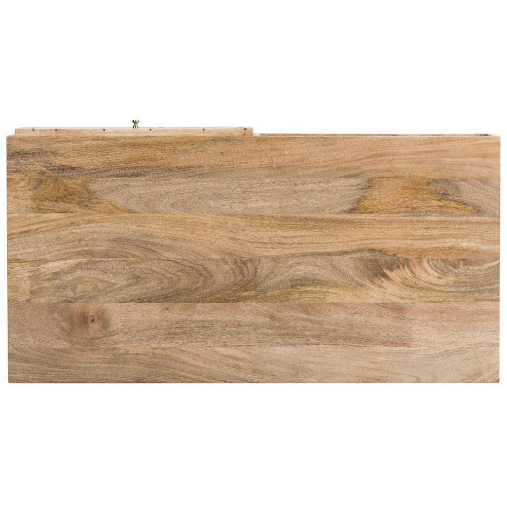 Transitional Mango Wood Rectangular Coffee Table with Storage