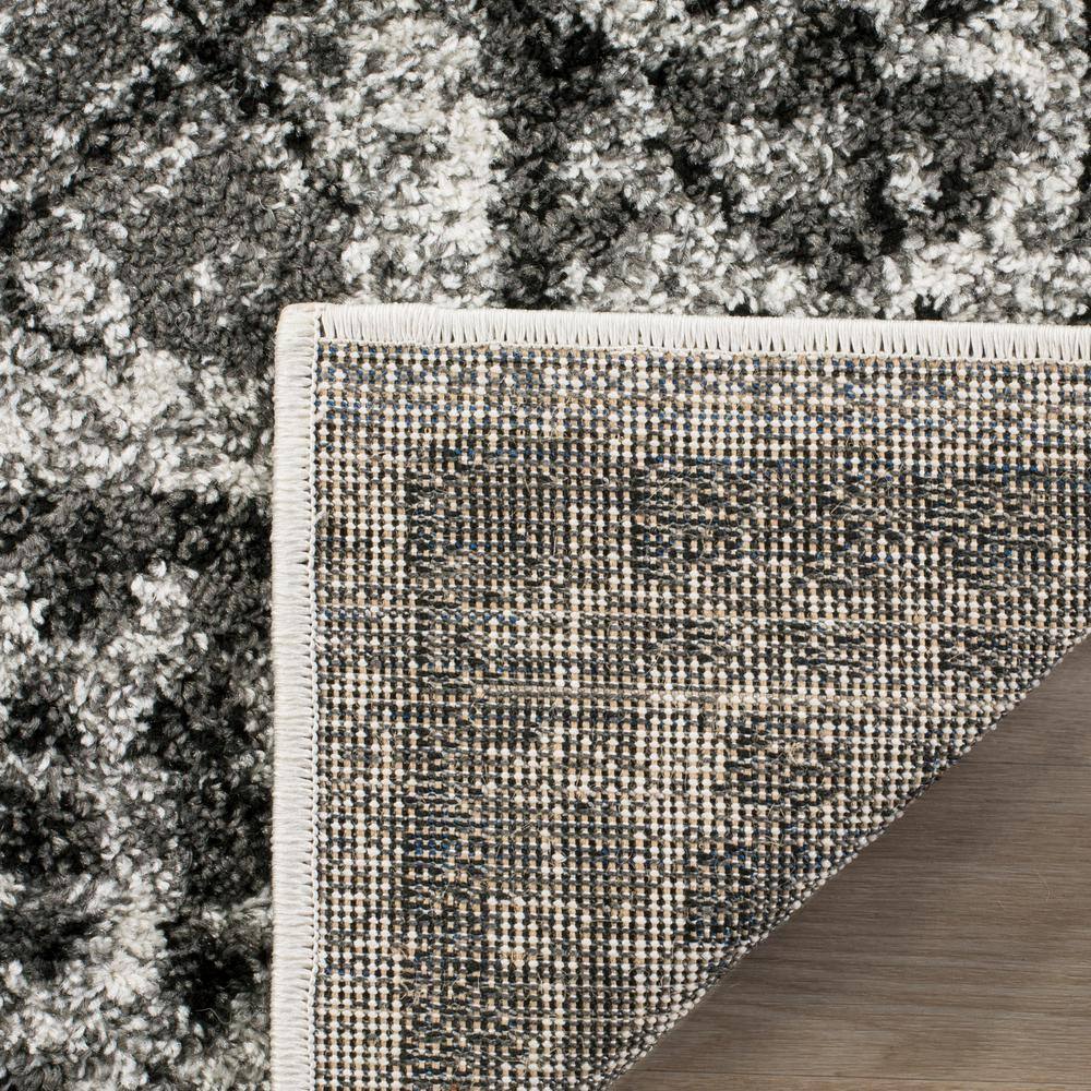 Ivory and Silver Rectangular Floral Motif Area Rug, 10' x 14'