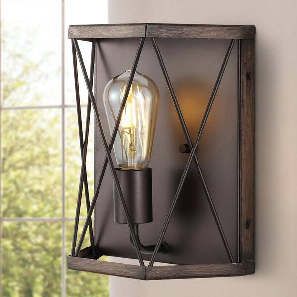 thumbnail interactive-video image 1 of Generation Lighting Gereon Wall Sconce - Black Bathroom Vanity Light For ST19 Bulbs 1 of 11