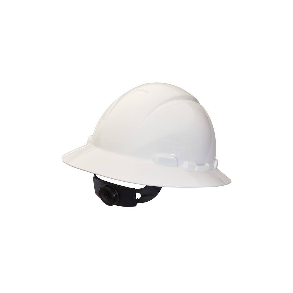 3M White Full-Brim Non-Vented Hard Hat with Ratchet Adjustment CHH-FB-R ...