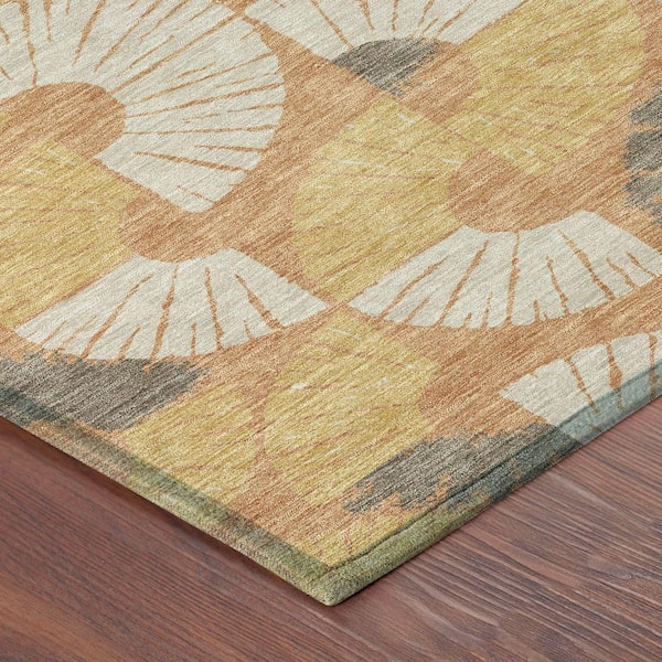 Chantille Machine Washable Indoor/Outdoor Abstract ACN2462 Copper 5 ft. x 7 ft. 6 in. Area Rug