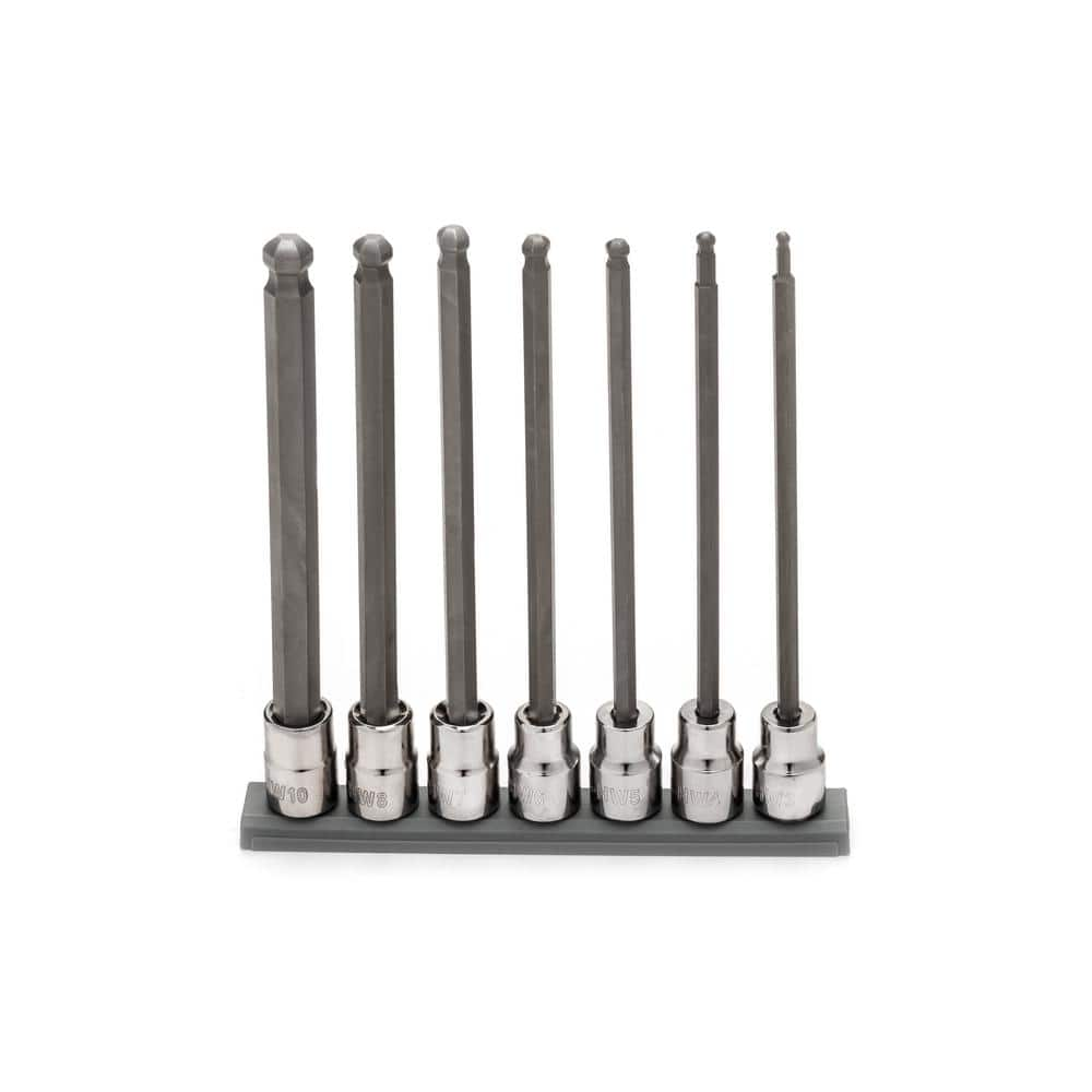 Husky 3/8 in. Drive Metric Long Ball Hex Bit Socket Set (7-Piece