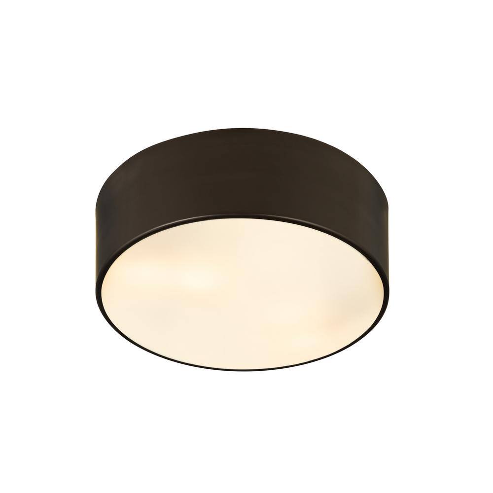 Harley 16" Bronze Glass Drum LED Flush Mount