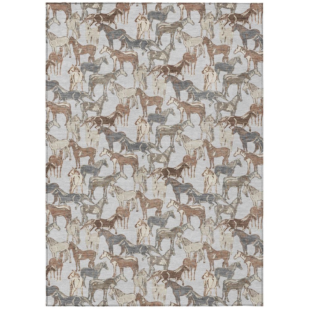Chantille Machine Washable Indoor/Outdoor Abstract ACN2520 Silver 8 ft. x 10 ft. Area Rug price history on PriceWatchPro