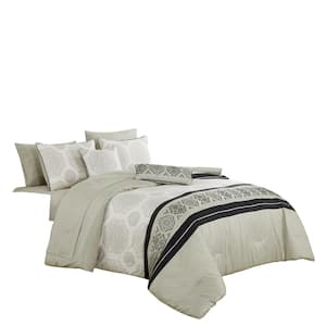 9 Piece All Season Bedding King size Comforter Set, Ultra Soft Polyester Elegant Bedding Comforters