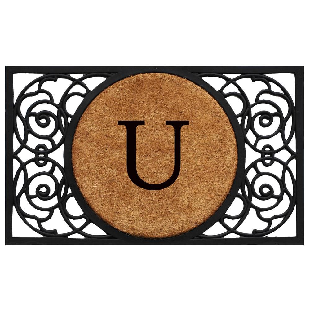 Armada Circle 18 in. x 30 in. Monogram U Door Mat