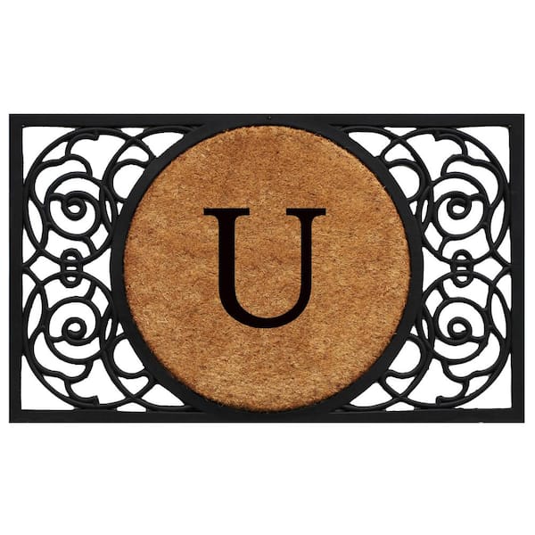 Calloway Mills Armada Circle 18 in. x 30 in. Monogram U Door Mat
