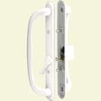 White Diecast Keyed Sliding Door Handle Set with 10 in. Pull