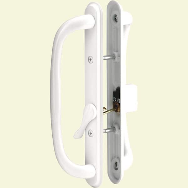 Prime-Line White Diecast Keyed Sliding Door Handle Set with 10 in. Pull