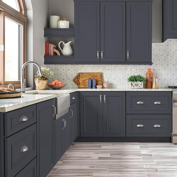 1 gal. #N540-7 Coal Mine Satin Enamel Interior/Exterior Cabinet, Door & Trim Paint