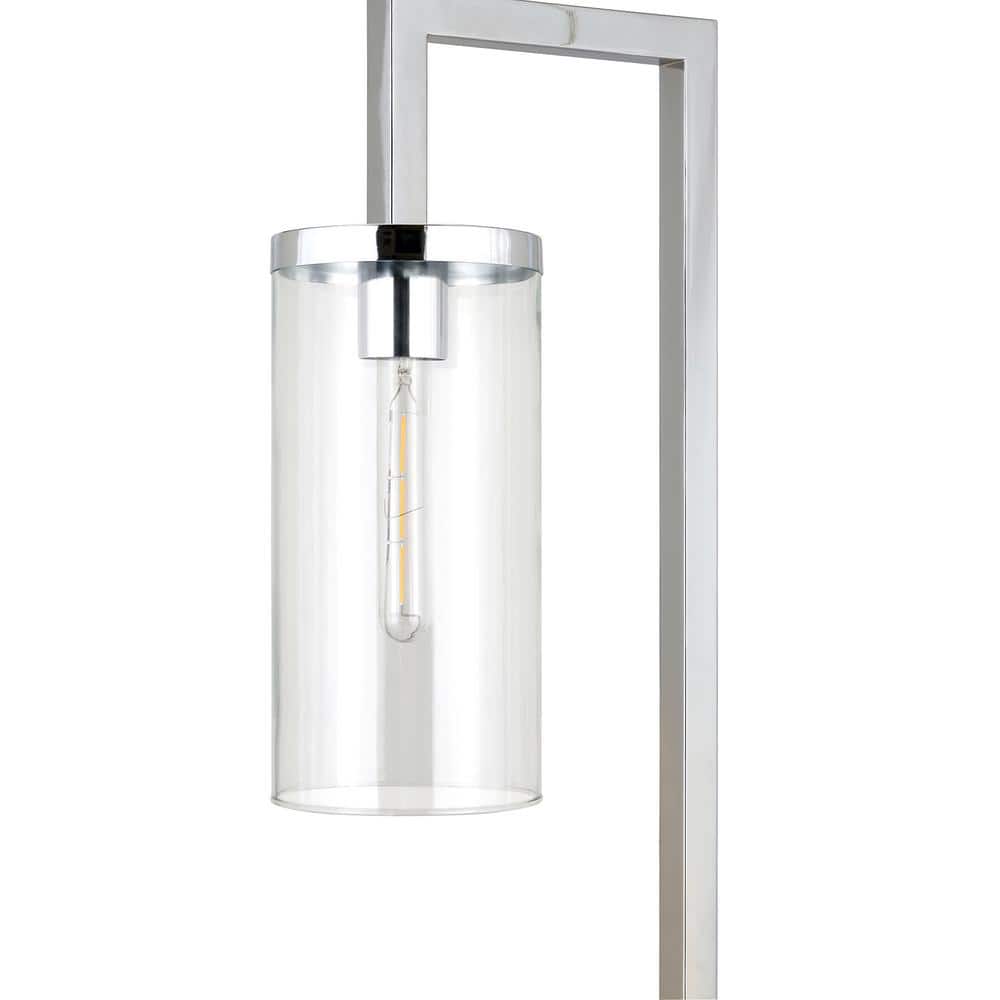 Arcadian Elegance 67" Silver Arc Floor Lamp with Clear Glass Shade