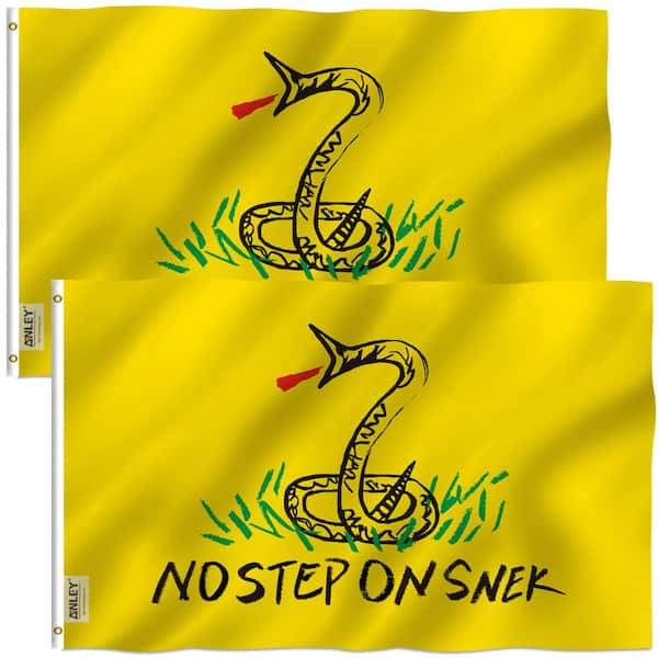 ANLEY Fly Breeze 3 ft. x 5 ft. Polyester No Step on Snek Flag 2-Sided Banner with Brass Grommets and Canvas Header (2-Pack)