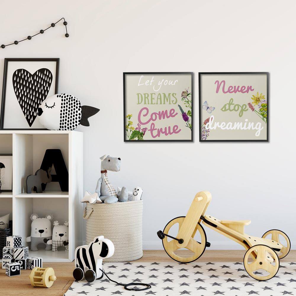Motivational Dream Sentiments by Kim Allen 2-Piece Black Framed Typography Giclee Art Print 17 in. x 17 in.