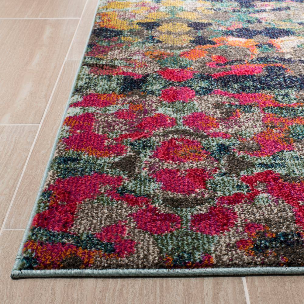 Colorful Abstract Synthetic Low Pile Area Rug