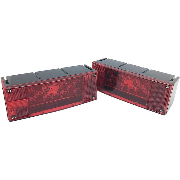 Turn Function Combined Stop WoneNice 12V LED Low Profile Submersible Trailer Tail Light Kit Taillights 