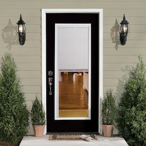 32 in. x 80 in. Full Lite Mini Blind Right-Hand Inswing Painted Steel Prehung Front Exterior Door No Brickmold