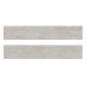 Gridscale Ice Bullnose 3 in. x 18 in. Glossy Porcelain Wall Tile (10-Piece/Case)