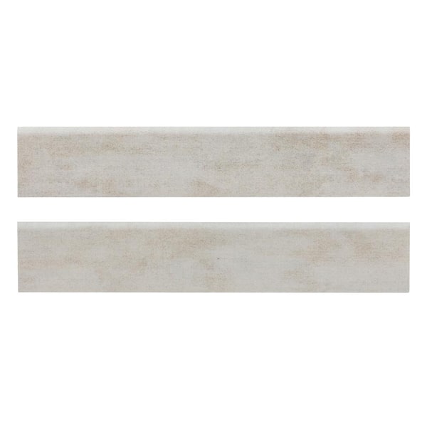 Unbranded Gridscale Ice Bullnose 3 in. x 18 in. Glossy Porcelain Wall Tile (10-Piece/Case)