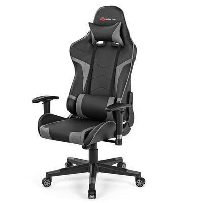 White PU Massage Gaming Chair with Arms