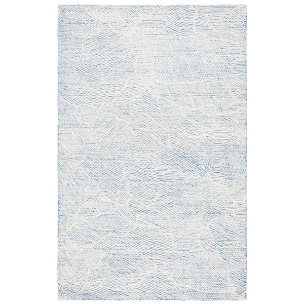 SAFAVIEH Metro Blue/Ivory 5 ft. x 8 ft. Solid Color Abstract Area Rug