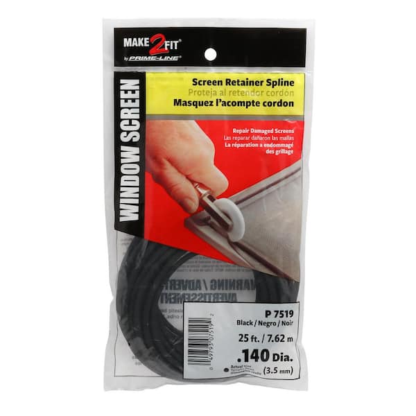 0.14 in. x 25 ft. Roll Black Spline