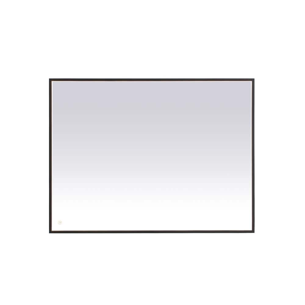 Timeless Home 48 in. W x 36 in. H Aluminum Black LED Mirror