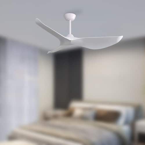 Kemp 52 in. Indoor/Outdoor sculptured White Ceiling Fan with Remote Lighting