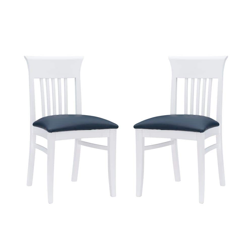 Jude White Faux Leather Dining Side Chair Set of 2