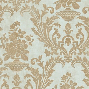 Norwall CH22566 Regal Damask Wallpaper Yellow One Double Roll 56.4 sq ft 