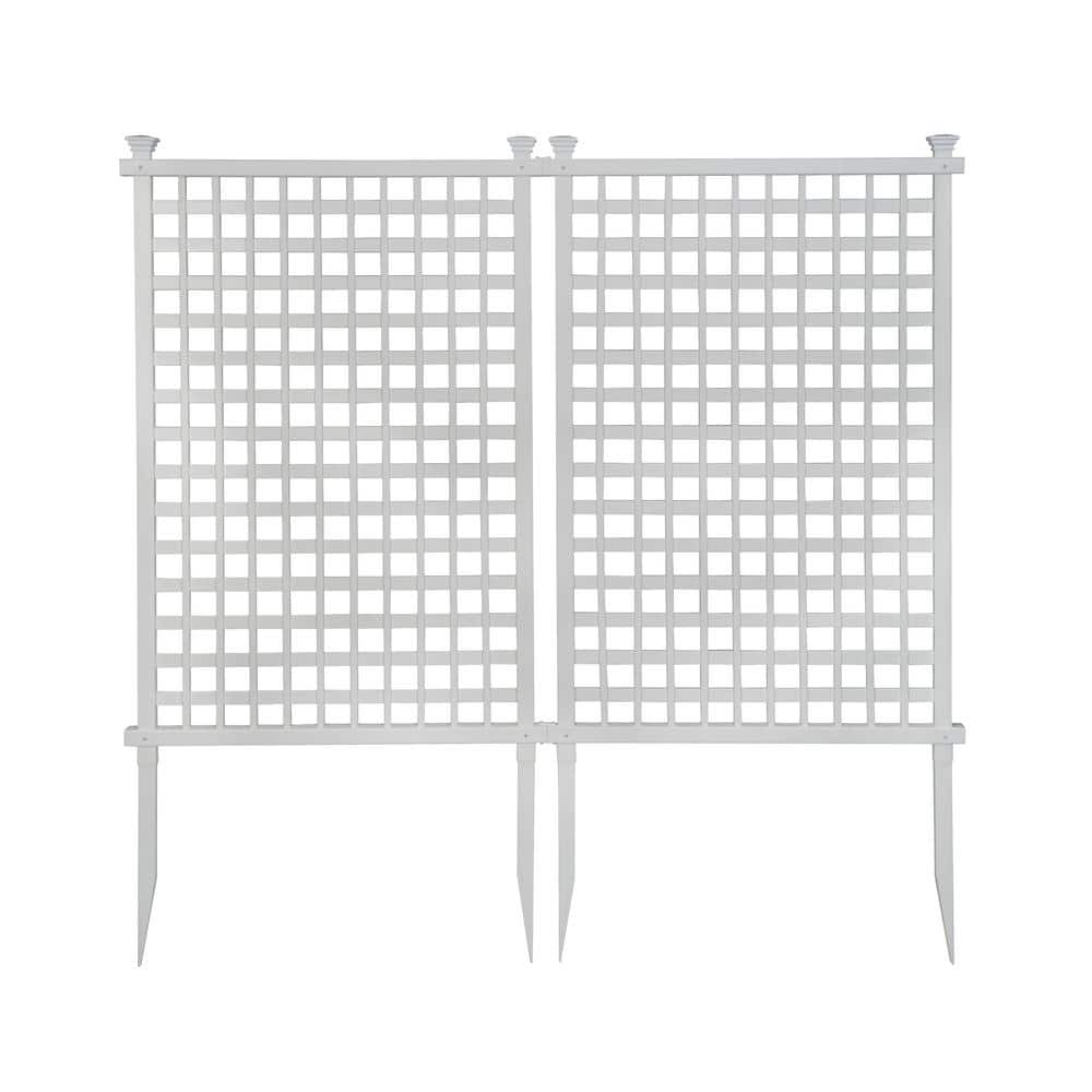 Highland Lattice White Plastic Outdoor Privacy Screen, 2 Panels