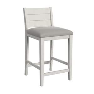 Fowler Wood 35.75 in. Sea White Counter Height Stool