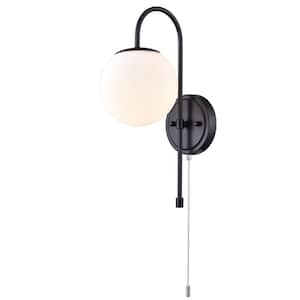 10.5 in. 1 Light Black Modern Wall Sconce with Standard Shade