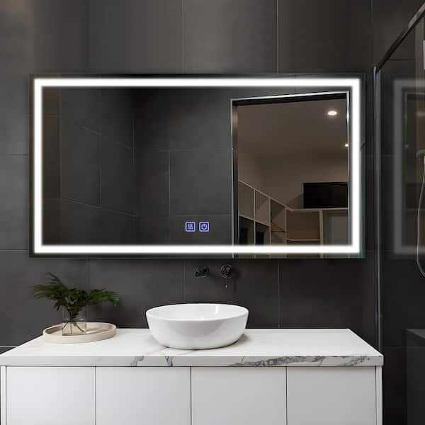 Dovelina 26 in. W x 47 in. H Rectangle Frameless Bathroom LED Mirror