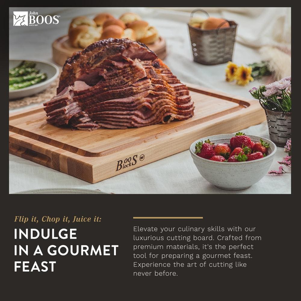 Maple Wood Reversible Cutting Board with Juice Groove