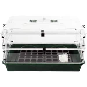Large Domed Propagator with 2 Height Extenders and Seedling Trays