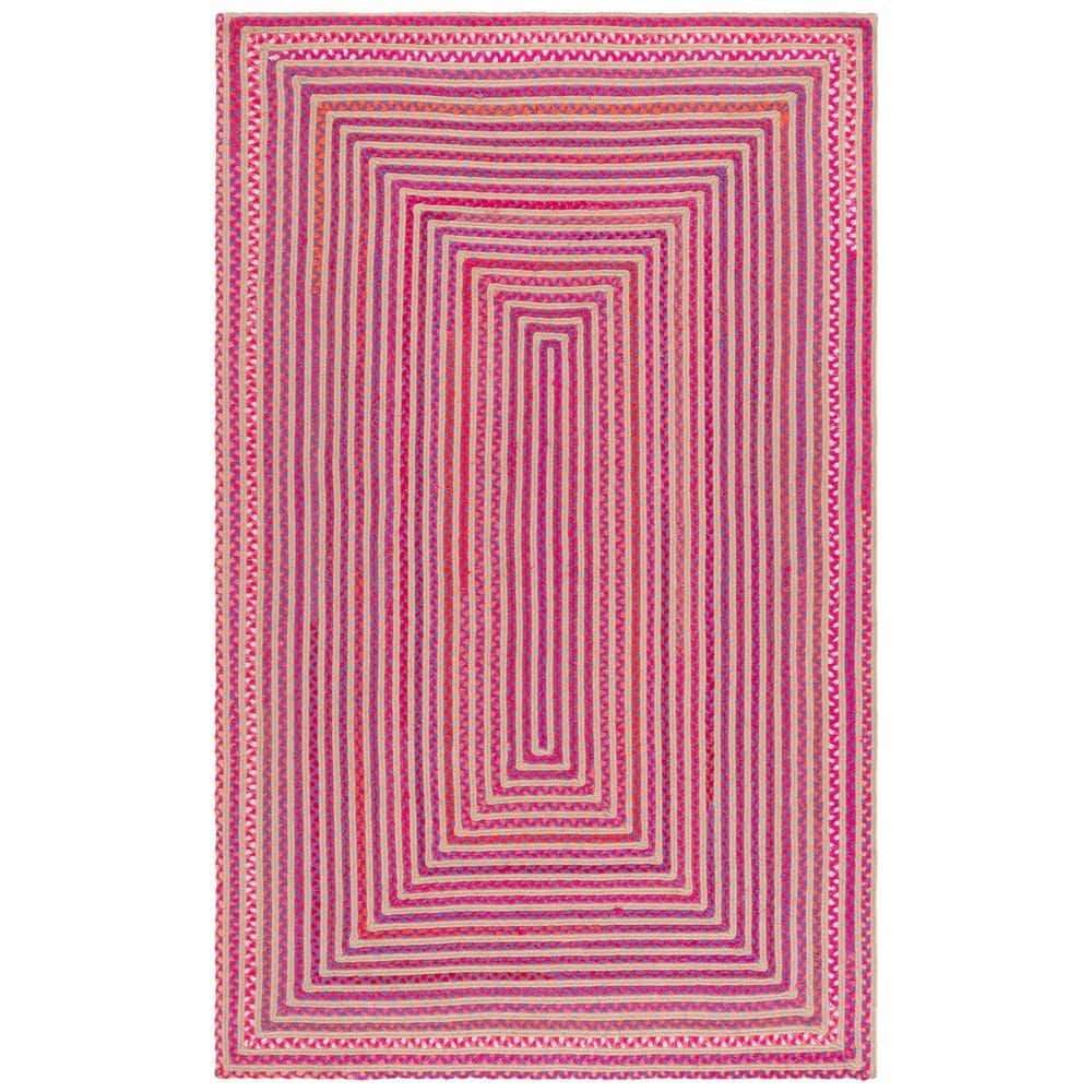 Braided 3 ft. x 5 ft. Natural/Red Geometric Striped Area Rug price history on PriceWatchPro