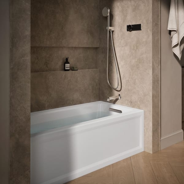 Archer 60 in. x 30 in. Soaking Bathtub with Right-Hand Drain in White