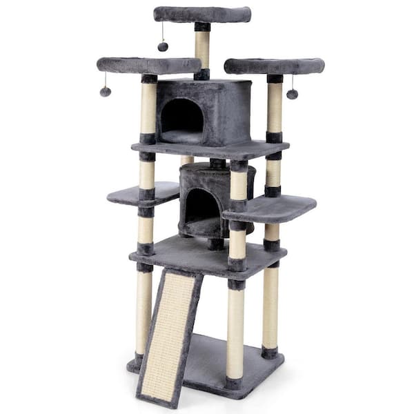 52" 62" 72" Cat Tree Condo Kitty Climbing Tower Pet Scratching Post Play House 