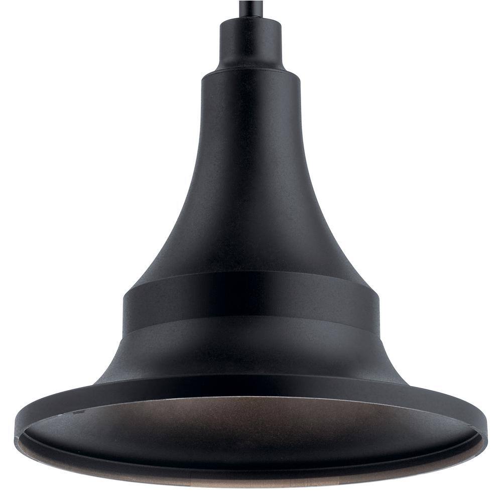 Hampshire Black Glass 1-Light Outdoor Pendant