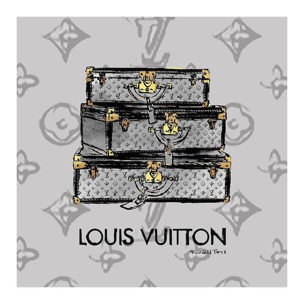 Fashion Luxury Trunks by Fairchild Paris 1-Piece Unframed Abstract Poster Art Print 30 in. x 30 in.