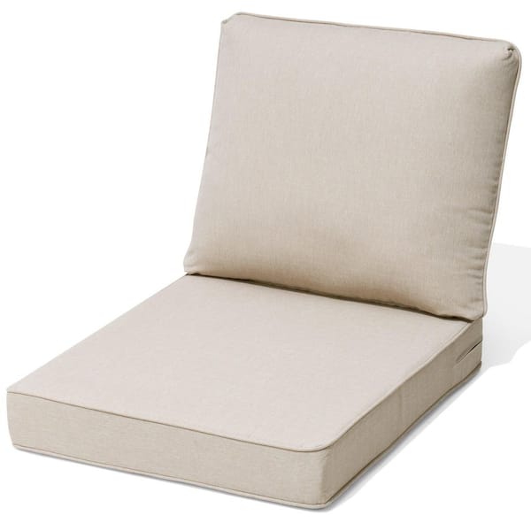 27.6 in. W x 24.4 in. D x 21.7 in. H Cushionguard Deep Seating Outdoor Lounge Chair Cushion in Beige