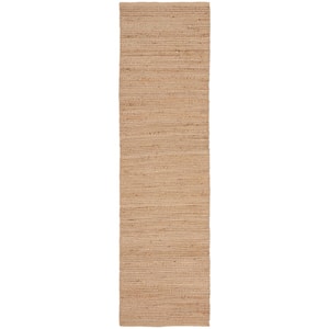 Natural Jute Natural 2 ft. x 8 ft. Solid Contemporary Kitchen Runner Area Rug