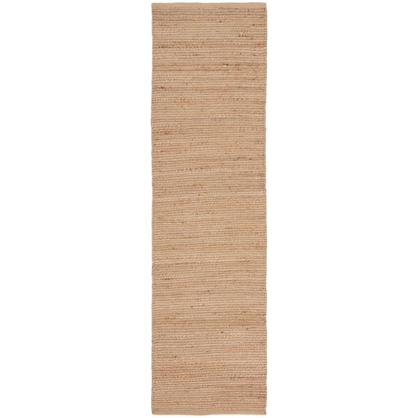 Nourison Natural Jute Natural 2 ft. x 8 ft. Solid Contemporary Kitchen Runner Area Rug